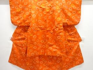 アンティーク　万寿菊模様織り出し銘仙着物アンサンブル